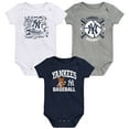 thumbnail image 1 of Infant  Navy New York Yankees Batter Up 3-Pack Bodysuit Set, 1 of 4
