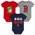 thumbnail image 1 of Infant Navy/Red/Gray Boston Red Sox Born To Win 3-Pack Bodysuit Set, 1 of 4