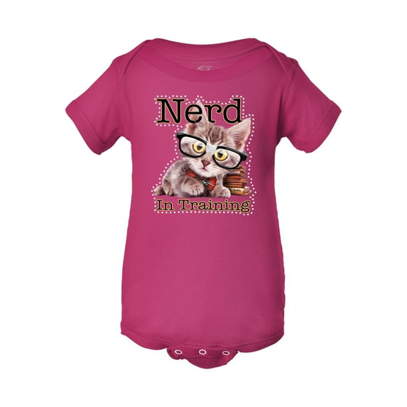 Infant Nerd in Training Bodysuit - Hot Pink - 12M