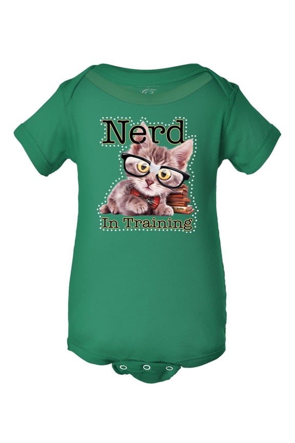 Infant Nerd in Training Bodysuit - Kelly Green - 6M