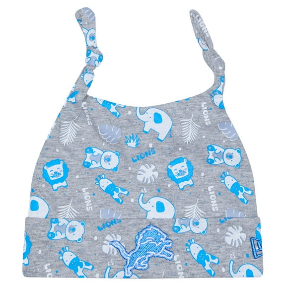 Infant New Era Gray Detroit Lions Animal Baby Beanie Cuffed Knit Hat