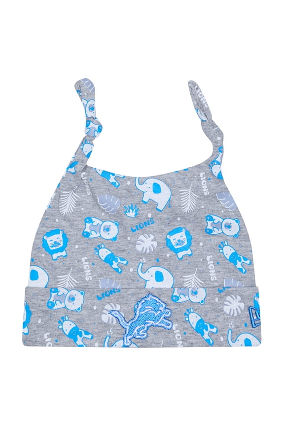 Infant New Era Gray Detroit Lions Animal Baby Beanie Cuffed Knit Hat