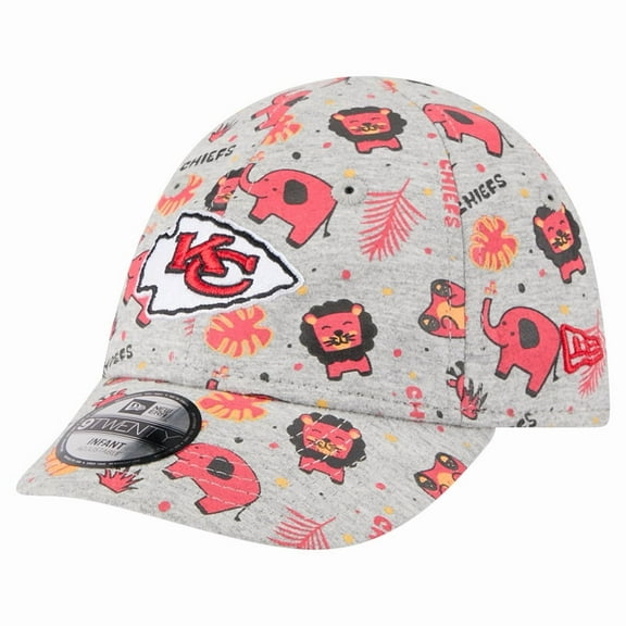Infant New Era Gray Kansas City Chiefs Animal 9TWENTY Adjustable Hat