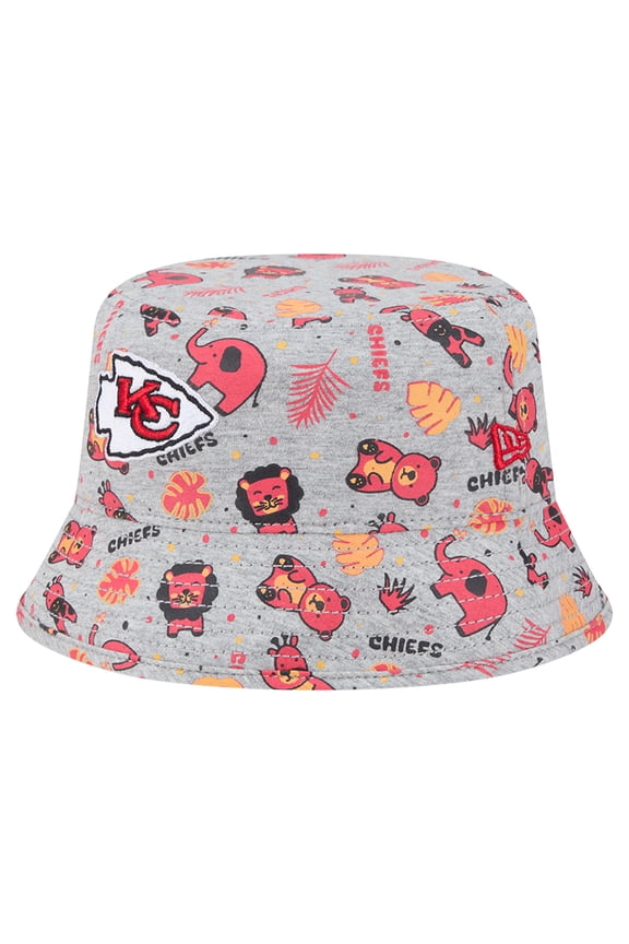 Infant New Era Gray Kansas City Chiefs Animal Bucket Hat