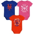 thumbnail image 1 of Infant New York Mets Slide Home Three-Pack Bodysuit Set, 1 of 4
