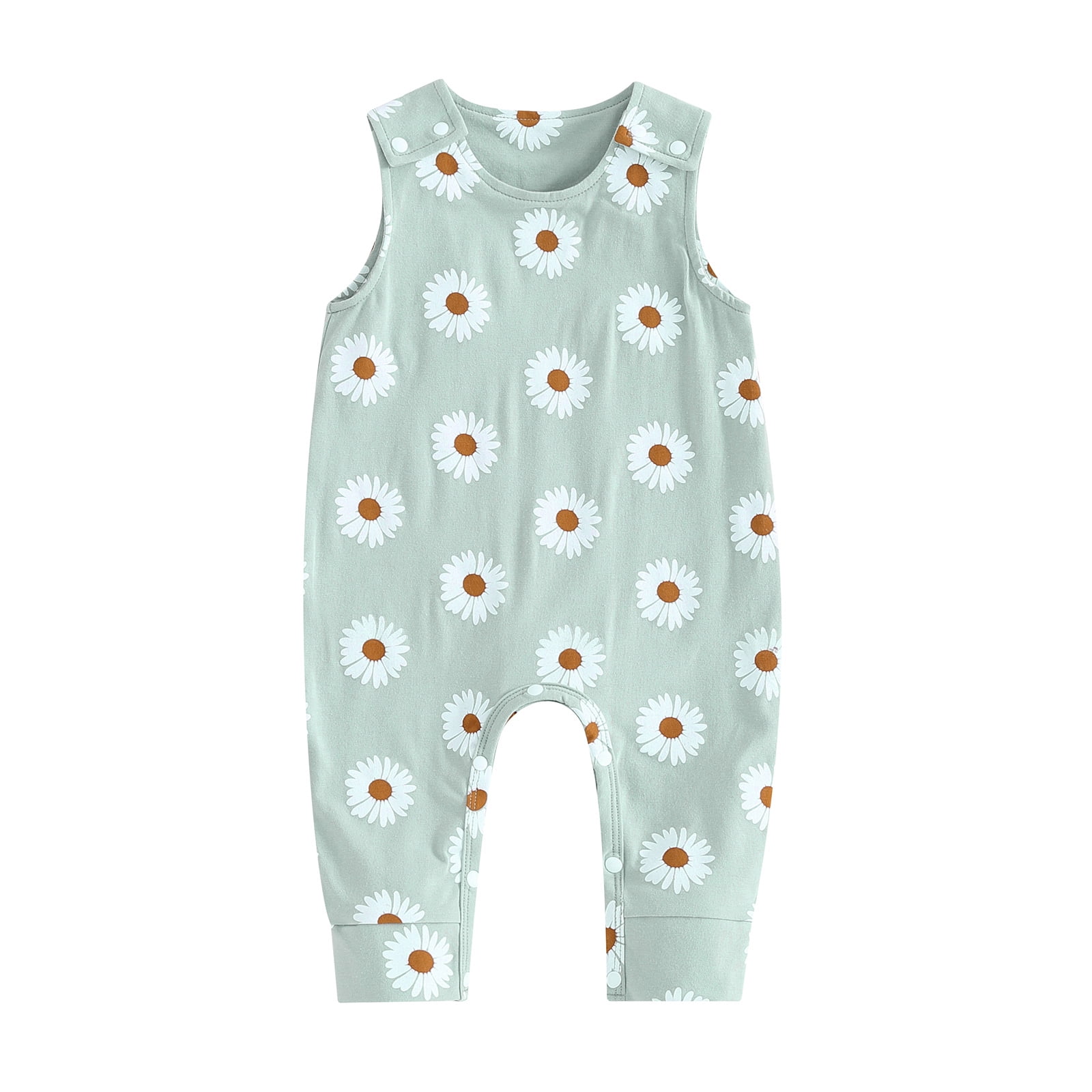 Infant Newborn Baby Girl Clothes Daisy Sleeveless Romper Jumpsuit One