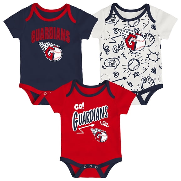 Infant & Newborn Outerstuff Cleveland Guardians All Day Play Three-Piece Bodysuit Set