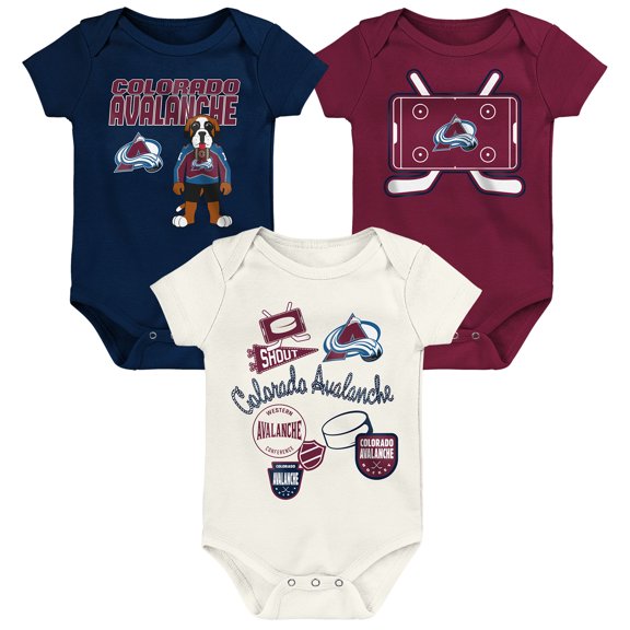 Infant & Newborn Outerstuff Colorado Avalanche Littlest Player Three-Pack Bodysuit Set