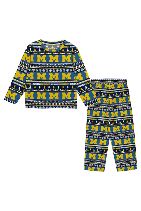 Infant & Newborn Outerstuff Navy Michigan Wolverines Ugly Sweater Pajama Set