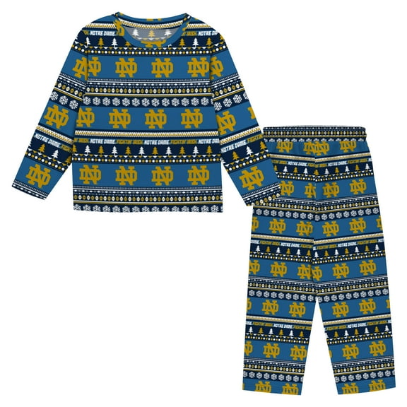 Infant & Newborn Outerstuff  Navy Notre Dame Fighting Irish Ugly Sweater Pajama Set