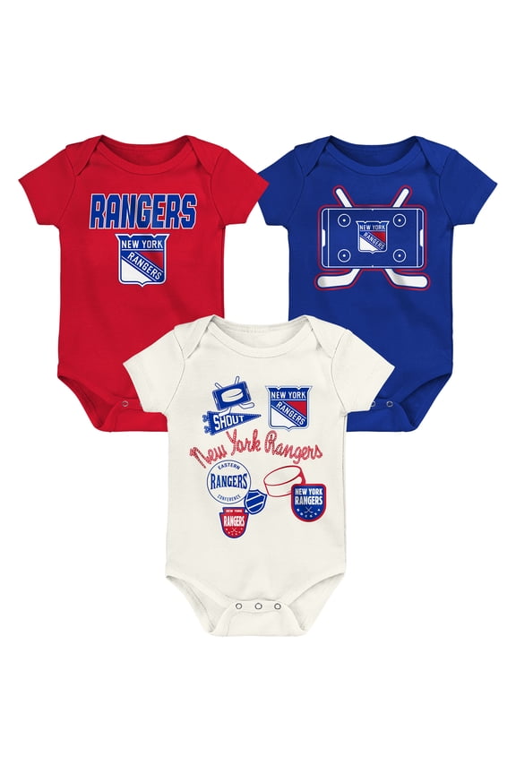 Infant & Newborn Outerstuff New York Rangers Littlest Player Three-Pack Bodysuit Set