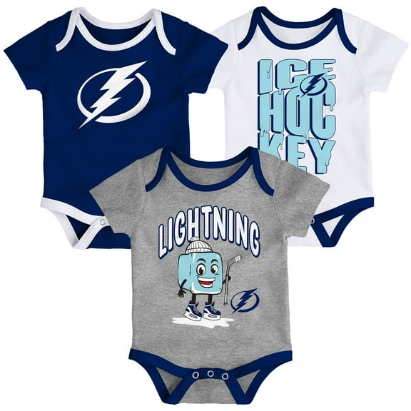 Infant & Newborn Outerstuff Tampa Bay Lightning Triple Header Three-Piece Bodysuit Set