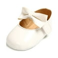 thumbnail image 1 of Infant Newborn Toddler Baby Girls Shoes Mary Jane Flats Bowknot Design Anti-Slip Soft Sole PU Leather Moccasins for Prewalkers Birthday Wedding Crib Shoes, 1 of 8