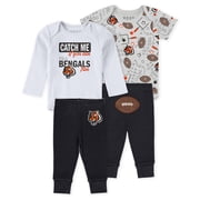 Infant & Newborn WEAR by Erin Andrews Cincinnati Bengals Three-Piece Turn Me Around Bodysuits & Pant Set