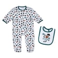thumbnail image 1 of Infant & Newborn WEAR by Erin Andrews Philadelphia Eagles Holiday Full-Zip Sleeper & Bib Set, 1 of 3