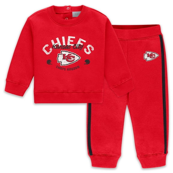Infant & Newborn WEAR by Erin Andrews Red Kansas City Chiefs Fleece Crewneck and Pants Set