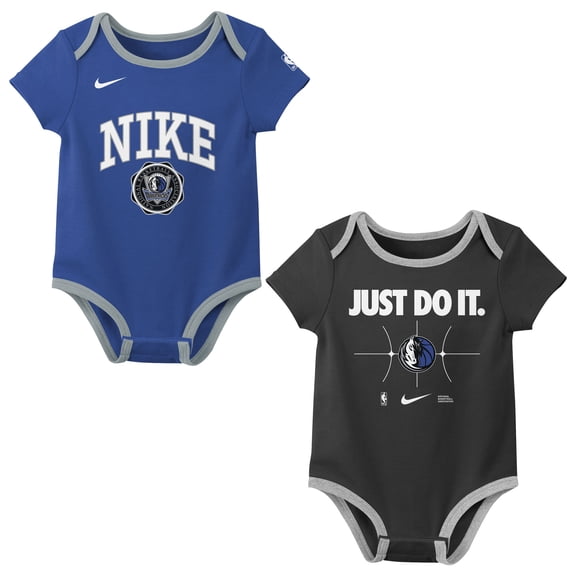 Infant Nike Blue/Black Dallas Mavericks Just Do It Two-Pack Bodysuit Set