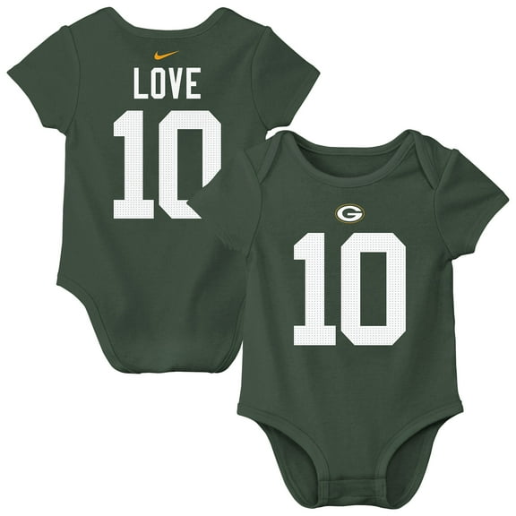 Infant Nike Jordan Love Green Green Bay Packers  Player Name & Number Bodysuit