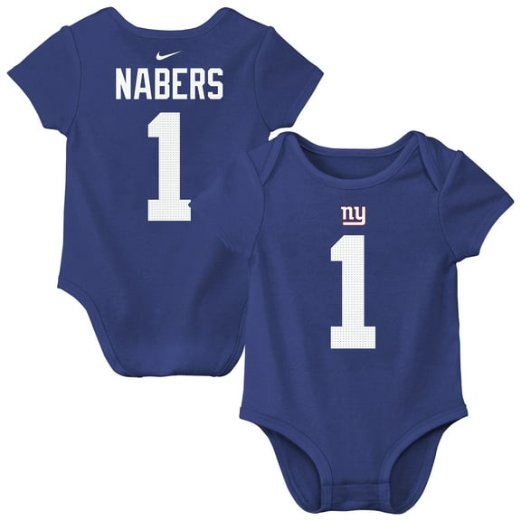 Infant Nike Malik Nabers Royal New York Giants  Player Name & Number Bodysuit