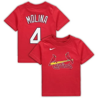 Women's St. Louis Cardinals #4 Yadier Molina Replica Grey Road Baseball  Jersey