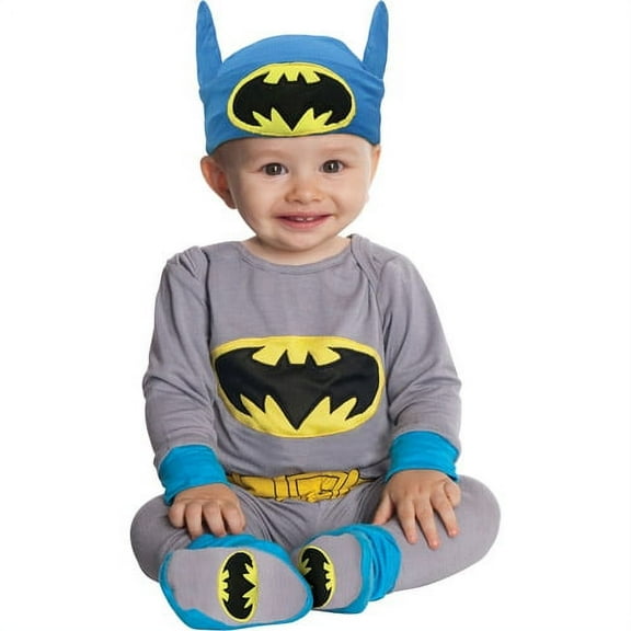 Infant Officially Licensed Warner Brothers Batman Boy's Halloween 12-18 Months, Grey, Black and Blue