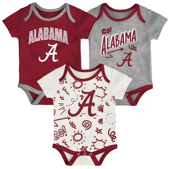 Infant Outerstuff Alabama Crimson Tide All Day Play Three-Piece Bodysuit Set
