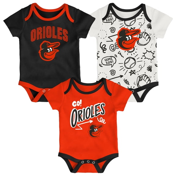 Infant Outerstuff Baltimore Orioles All Day Play Three-Piece Bodysuit Set