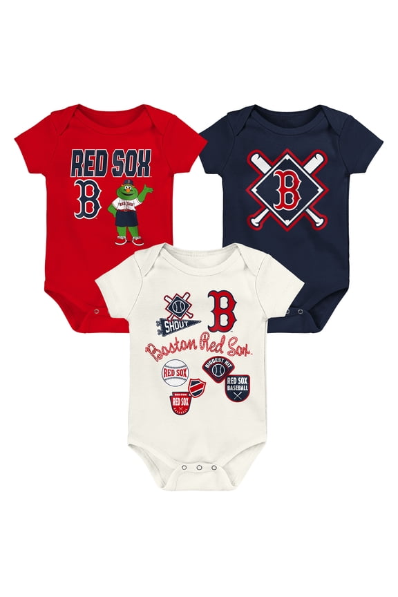 Infant Outerstuff Boston Red Sox Home Plate 3-Piece Creeper Set