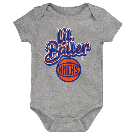Infant Outerstuff Gray New York Knicks Lil Baller Bodysuit