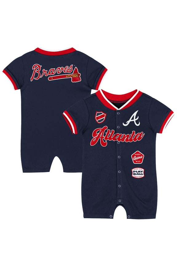 Infant Outerstuff Navy Atlanta Braves Pinch Coverall