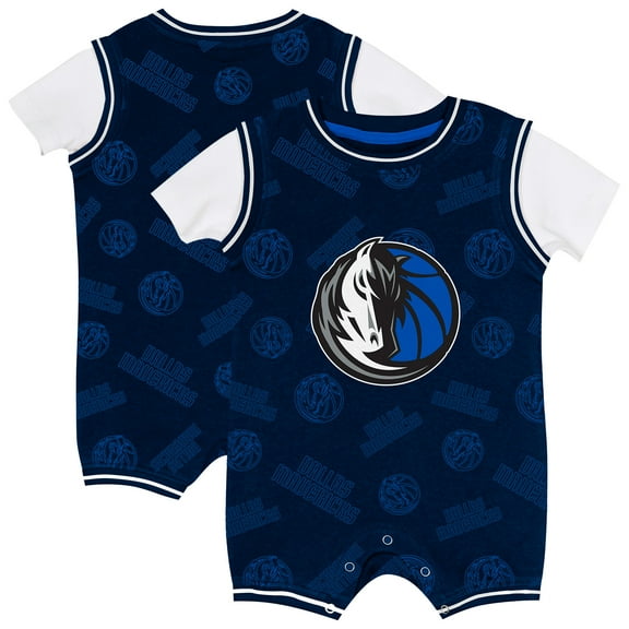 Infant Outerstuff Navy Dallas Mavericks Logo Mania Romper