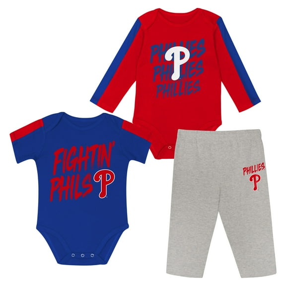 Infant Outerstuff Philadelphia Phillies Double Down Bodysuit and Pants 3-Piece Set