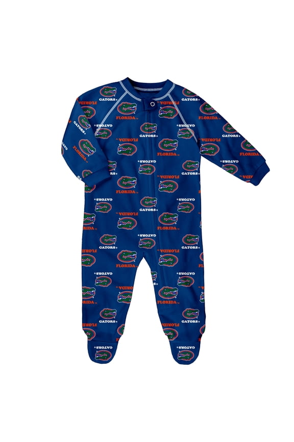 Infant Outerstuff Royal Florida Gators All-Over Print Raglan Full-Zip Coverall