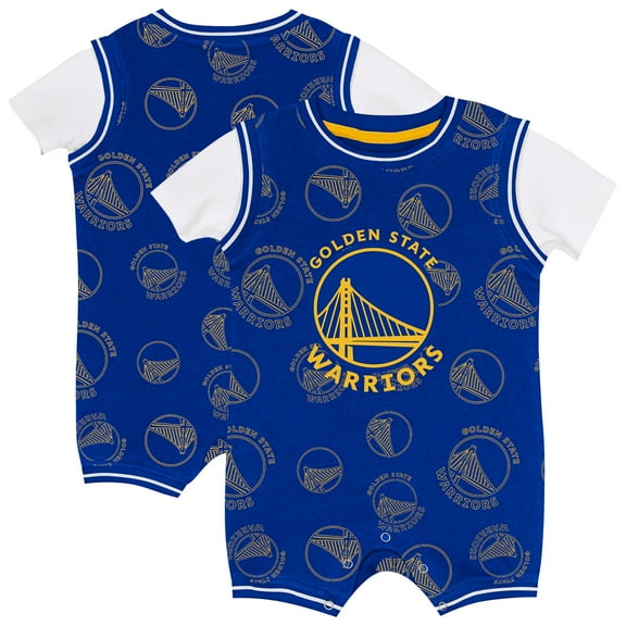 Infant Outerstuff Royal Golden State Warriors Logo Mania Romper