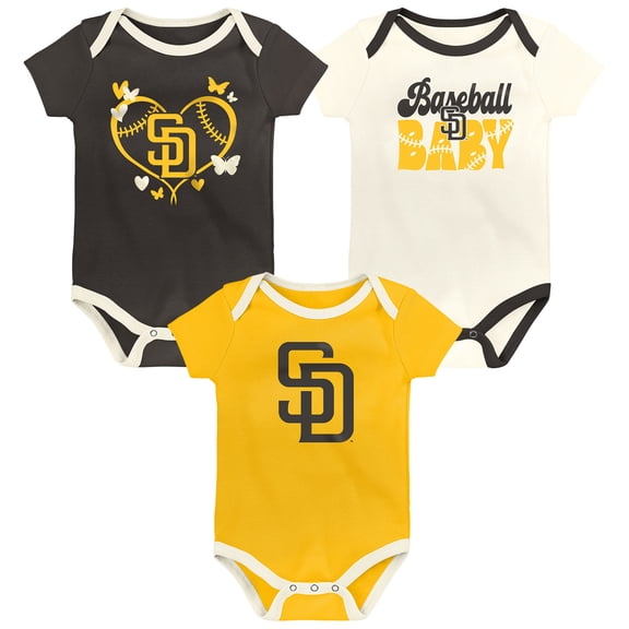 Infant Outerstuff San Diego Padres Home Team 3-Pack Bodysuit Set