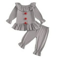 thumbnail image 1 of Infant Outfit Set Children's Clothing Baby Children Halloween Girls Ruffled Long Sleeve Top And Summer Outfits for Girls, 1 of 8