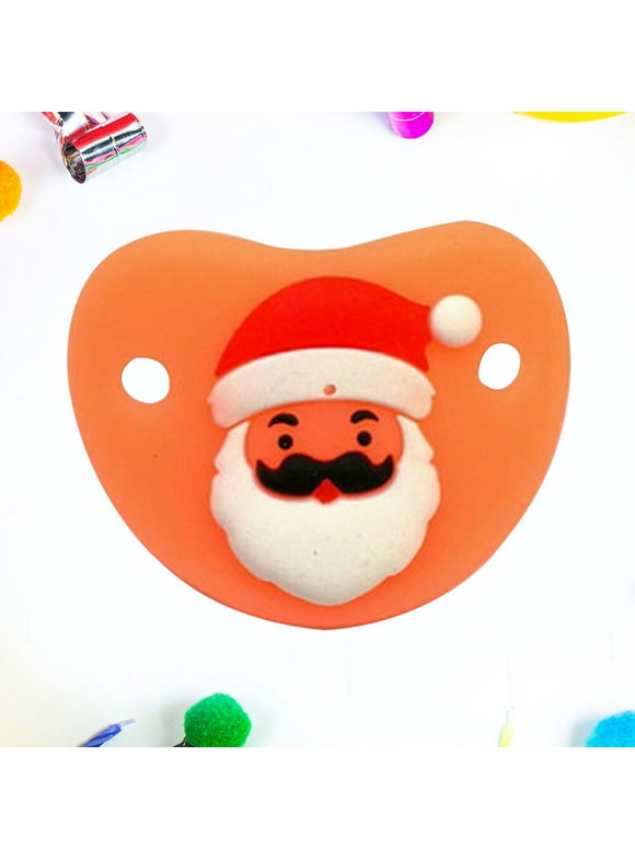 Infant Pacifier Food Grade Silicone Pacifier Christmas Article Great for Baby 0-3 Years (Random Pattern)