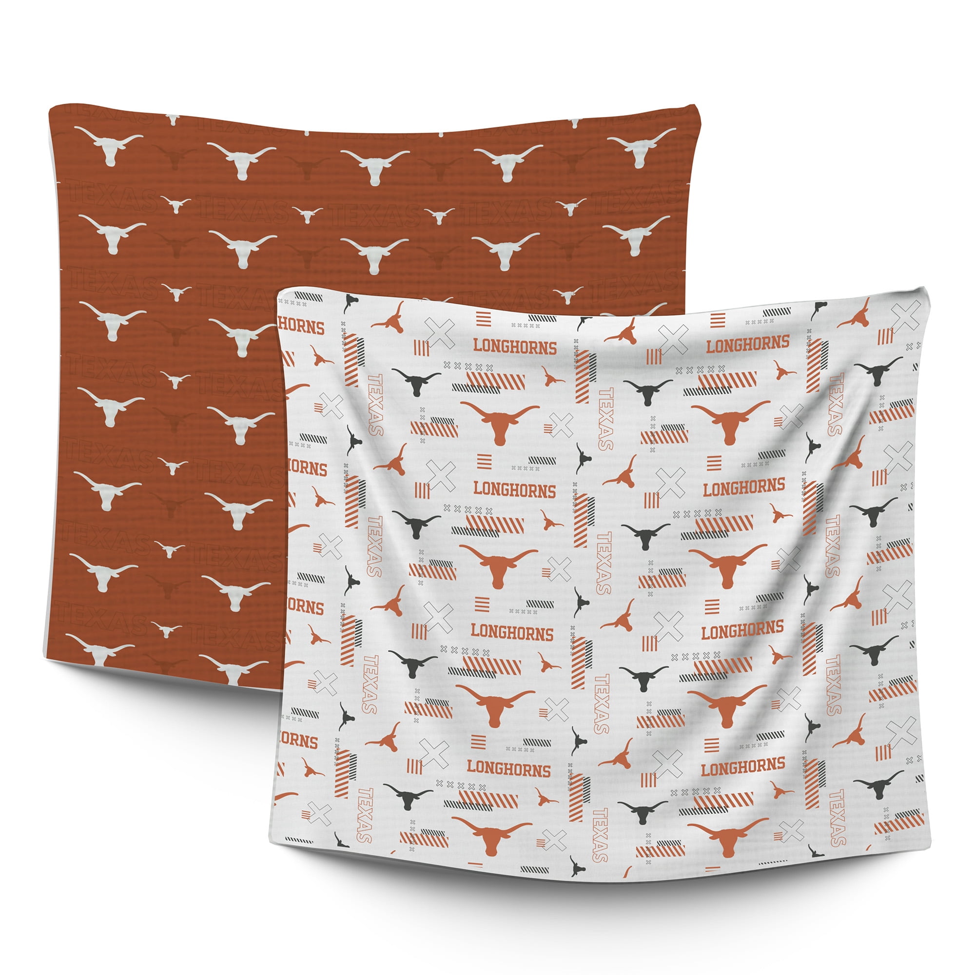 Texas Longhorns 47" x 47" Cotton Baby Swaddle Blanket Set