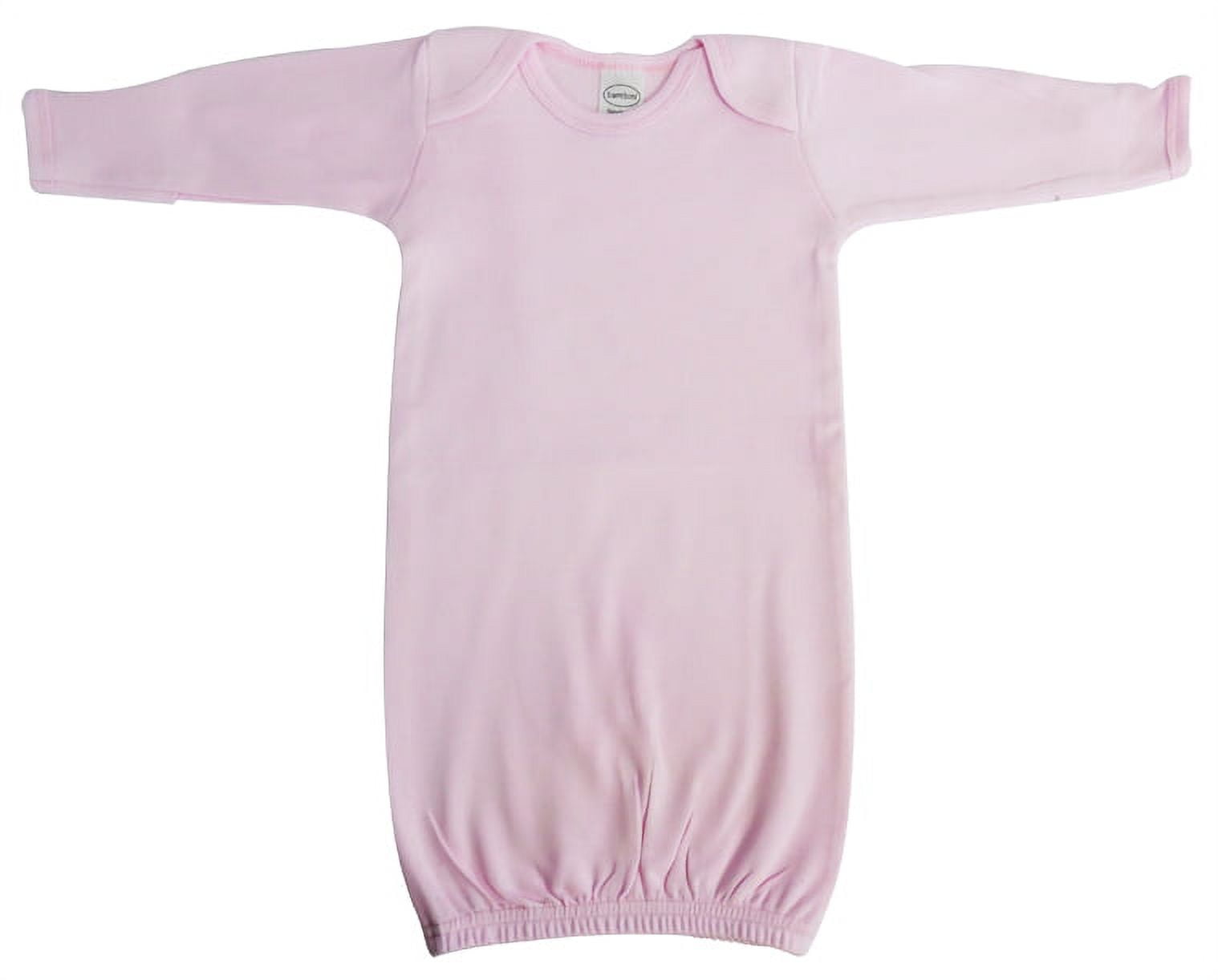 9" Pink Solid Cotton Newborn Gown