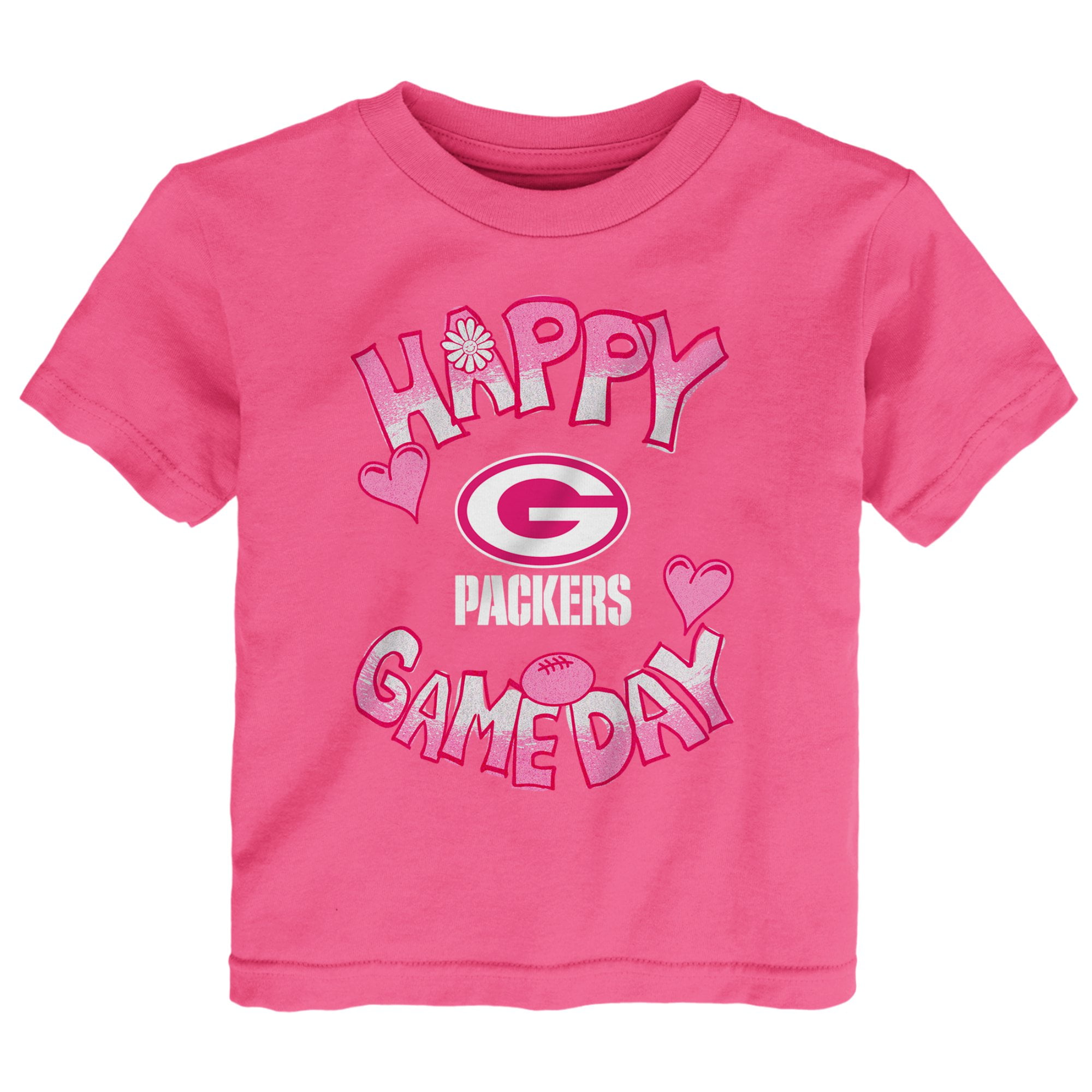 Infant Pink Green Bay Packers Happy Gameday T-Shirt - Walmart.com, image size:2000x2000
