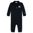 thumbnail image 1 of Infant Polo Ralph Lauren Navy Yankees Mesh-Knit Polo Coverall, 1 of 2