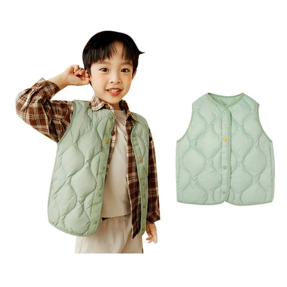 Puffer Vest Boys Vest Lightweight Water-Resistant Button Down Cute Jacket Sleeveless Winter Down Vest 3-6 Months