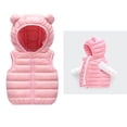 thumbnail image 1 of Puffer Vest Winter Vest Cute Bear Ear Hoodie Vest Thicken Windproof Zipper Warm Outwear Baby Girl Jacket for Little Boys 6-12 Months, 1 of 4