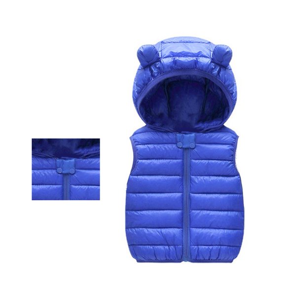 Puffer Vest with Hooded Sleeveless Jacket Lightweight Girls' Outerwear Vests Girls Winter Clothes Boys Vest 6-12 Months