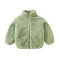 thumbnail image 1 of Infant Rain Jacket Toddler Baby Grils Fleece Outwear Boys Zipper Solid-Color Thick Kids Warm Coat New Fall Jackets Winter Outerwear Green 1-2T, 1 of 4