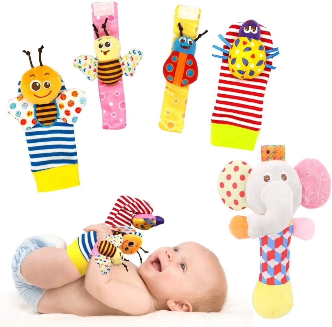 Infant Soft Set Rattle Toy, Wristbands, Foot Finder, Arm Hand Shaker ...