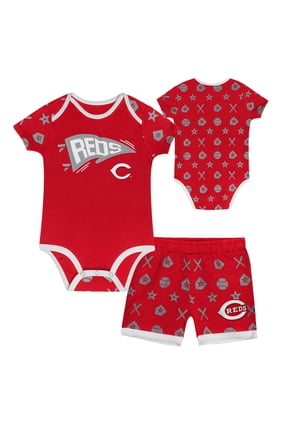Infant  Red Cincinnati Reds On Deck 2-Piece Diaper Cover Set