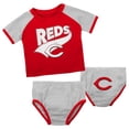 thumbnail image 1 of Infant Red/Heather Gray Cincinnati Reds Little Slugger Two-Pack Bodysuit Set, 1 of 5