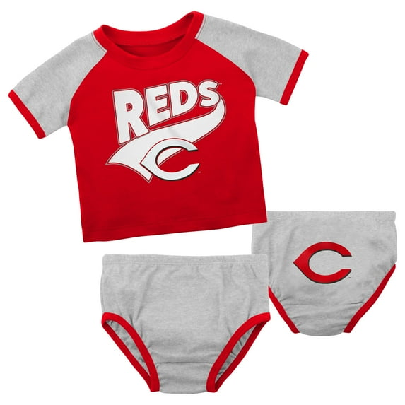Infant Red/Heather Gray Cincinnati Reds Little Slugger Two-Pack Bodysuit Set
