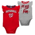 thumbnail image 1 of Infant Red/Heather Gray Washington Nationals Little Fan Two-Pack Bodysuit Set, 1 of 5